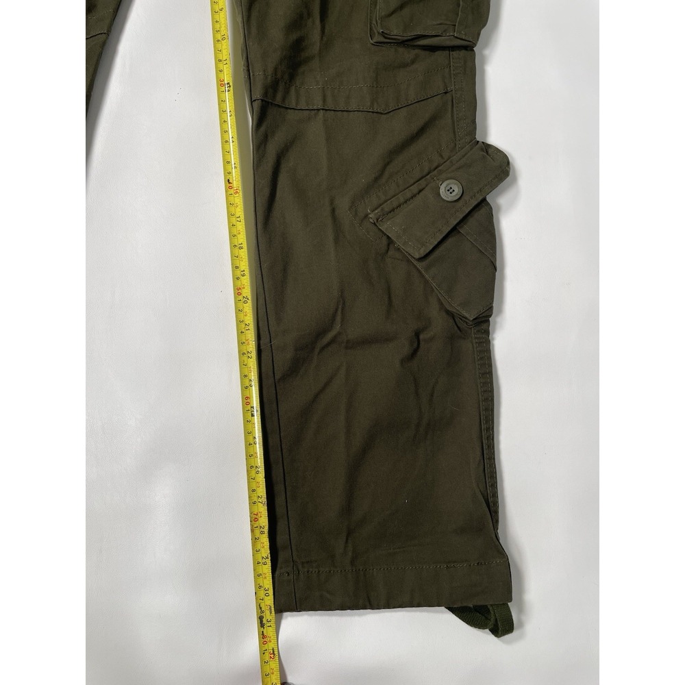 MATCHSTICK Match Men's Cargo Pants Dark Olive Army Green 30x31 8 Pockets - Picture 7 of 15